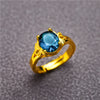 Round Colored Accent Ring, Gold-Plated Brass with Adjustable Opening, Red, Blue, Purple or Green