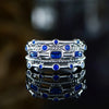 Multi-Row Ring, Copper with Blue or Green Accents, Silver-Tone, Sizes No. 6-10