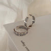 Roman Numeral Open Ring, Silver-Tone Engraved Band for Men and Women