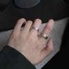 Roman Numeral Open Ring, Silver-Tone Engraved Band for Men and Women