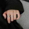 Roman Numeral Open Ring, Silver-Tone Engraved Band for Men and Women
