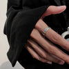Roman Numeral Open Ring, Silver-Tone Engraved Band for Men and Women