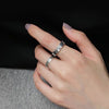 Roman Numeral Open Ring, Silver-Tone Engraved Band for Men and Women