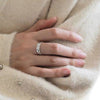 Roman Numeral Open Ring, Silver-Tone Engraved Band for Men and Women