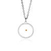 Seed Pendant Necklaces, Stainless Steel Frames with Botanical-Inspired Inserts, Assorted Designs - 3128-Platinum