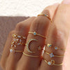 Celestial and Heart Ring Set, 10 Pieces, Gold-Tone or Silver-Tone Designs
