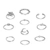 Celestial and Heart Ring Set, 10 Pieces, Gold-Tone or Silver-Tone Designs