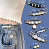 Pearl-Style Safety Pin Brooches, White or Black Bead Details for Clothing and Waist Fastening - Product view 3