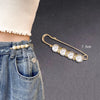 Pearl-Style Safety Pin Brooches, White or Black Bead Details for Clothing and Waist Fastening - White 7.5mm safety pins