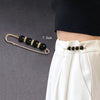 Pearl-Style Safety Pin Brooches, White or Black Bead Details for Clothing and Waist Fastening - Black 7.5mm safety pins