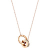 Titanium Steel Pendant Necklace for Women, Interlocking Circle Design in Gold, Silver or Rose Gold Tone - Product view 1