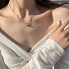 Titanium Steel Pendant Necklace for Women, Interlocking Circle Design in Gold, Silver or Rose Gold Tone - Product view 5