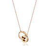 Titanium Steel Pendant Necklace for Women, Interlocking Circle Design in Gold, Silver or Rose Gold Tone - Product view 6