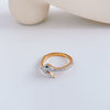 Snake Ring, Stainless Steel with Clear Accents and Green Eyes, Gold-Tone, US Sizes 6-9
