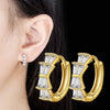 Bow Hoop Earrings for Women, Copper Design with Micro-Set Zircon Accents in Gold or Silver Tone - Product view 2