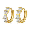 Bow Hoop Earrings for Women, Copper Design with Micro-Set Zircon Accents in Gold or Silver Tone - Gold color (white copper plated gold color)
