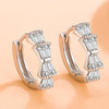 Bow Hoop Earrings for Women, Copper Design with Micro-Set Zircon Accents in Gold or Silver Tone - White Gold (white copper plated White Gold)
