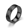 Roman Numeral Band Ring, Stainless Steel, Silver-Tone, Gold-Tone or Black, Sizes 6-12