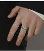 Silver-Tone Open Ring for Men, Assorted Engraved Lettering and Scrollwork Band Designs