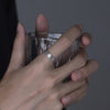 Silver-Tone Open Ring for Men, Assorted Engraved Lettering and Scrollwork Band Designs