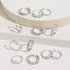 Open Toe Rings for Women, Silver-Tone Alloy Bands with Assorted Geometric Designs - Product view 1