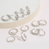 Open Toe Rings for Women, Silver-Tone Alloy Bands with Assorted Geometric Designs - Product view 3