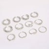 Open Toe Rings for Women, Silver-Tone Alloy Bands with Assorted Geometric Designs - Product view 4