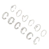 Open Toe Rings for Women, Silver-Tone Alloy Bands with Assorted Geometric Designs - Silver