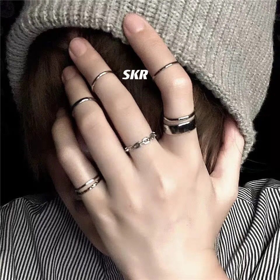 Silver-Tone Ring Set, Layered Plain, Twisted and Open-Band Designs