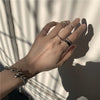 Silver-Tone Ring Set, Layered Plain, Twisted and Open-Band Designs
