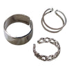 Silver-Tone Ring Set, Layered Plain, Twisted and Open-Band Designs