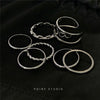 Silver-Tone Ring Set, Layered Plain, Twisted and Open-Band Designs