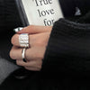 Silver-Tone Ring for Women, Wide Sculpted Band or Slim Wave Design