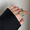Silver-Tone Ring for Women, Wide Sculpted Band or Slim Wave Design