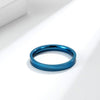 Flat Band Ring, Stainless Steel, 3 mm Wide, Five Colors, Sizes No. 5-12