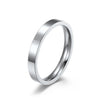 Flat Band Ring, Stainless Steel, 3 mm Wide, Five Colors, Sizes No. 5-12