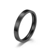 Flat Band Ring, Stainless Steel, 3 mm Wide, Five Colors, Sizes No. 5-12