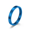 Flat Band Ring, Stainless Steel, 3 mm Wide, Five Colors, Sizes No. 5-12