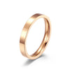 Flat Band Ring, Stainless Steel, 3 mm Wide, Five Colors, Sizes No. 5-12