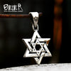 Six-Pointed Star Pendants, Polished Stainless Steel Designs, Pendant Only - BP8-927 single pendant
