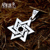 Six-Pointed Star Pendants, Polished Stainless Steel Designs, Pendant Only - Product view 2