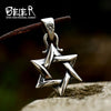 Six-Pointed Star Pendants, Polished Stainless Steel Designs, Pendant Only - BP8-875 single pendant