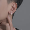 Roman Numeral Hoop Earrings, Copper Design in Antique Silver-Tone or Black Finish - X082-A (ancient digital silver)