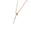 Interlocking Square Pendant Necklace for Women, Titanium Steel Chain with Tassel Detail - Product view 5