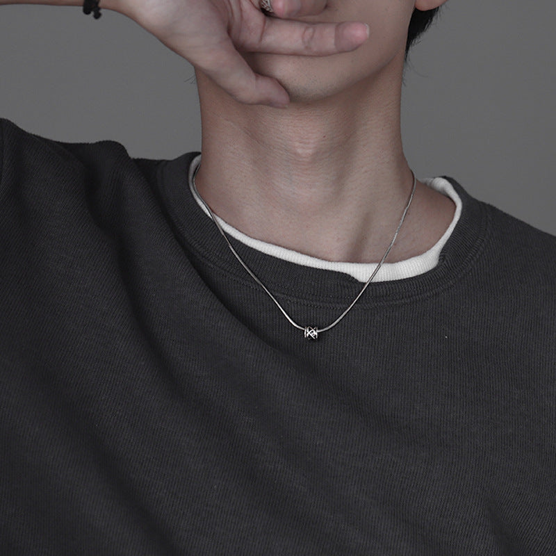 Intertwined Pendant Necklace, Snake Chain Design in 45, 50, 55 or 60 cm Length Options - Product view 1