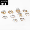 Floral Stacking Ring Set, Alloy with Leaf, Geometric and Faux Pearl Designs, Gold or Silver-Tone, 10 Pieces
