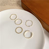 Stacking Ring Set for Women, 5-Piece Slim Wave, Beaded and Faux Pearl Accent Bands in Gold-Tone or Silver-Tone