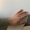 Silver-Tone Open Ring for Women, Wide Ribbed Band or Chunky Twist Design