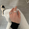 Silver-Tone Open Ring for Women, Wide Ribbed Band or Chunky Twist Design