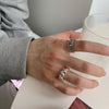Silver-Tone Open Ring for Women, Wide Ribbed Band or Chunky Twist Design